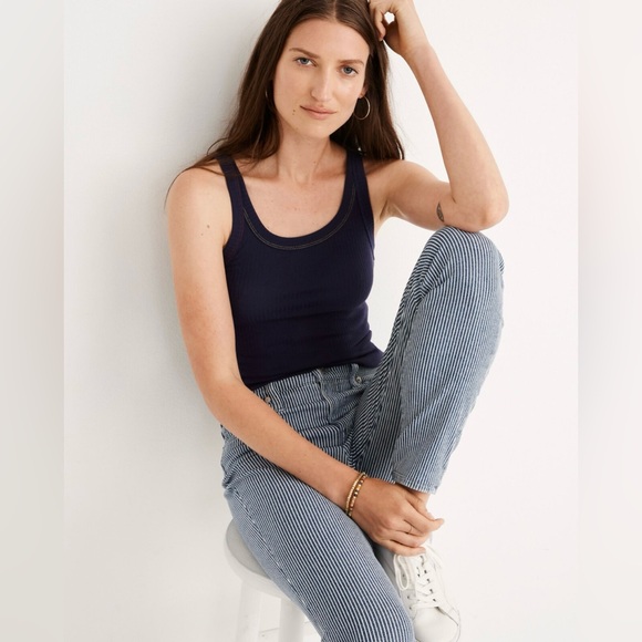 Madewell 9” Mid-Rise Skinny Jean in Piper Stripe - Picture 3 of 10